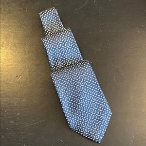 Lauren Ralph Lauren Blue and White Polka Dot Tie